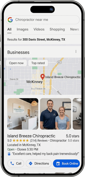 chiropractic reserve with google